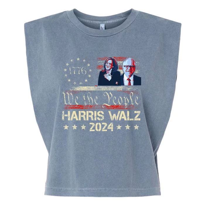 Kamala Harris Tim Walz Waltz Garment-Dyed Women's Muscle Tee