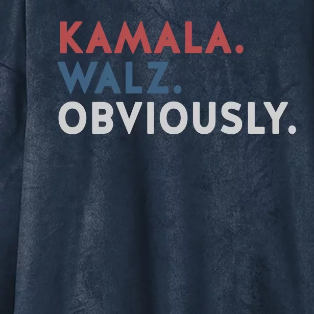 Kamala Harris Tim Walz Obviously 2024 Election Hooded Wearable Blanket