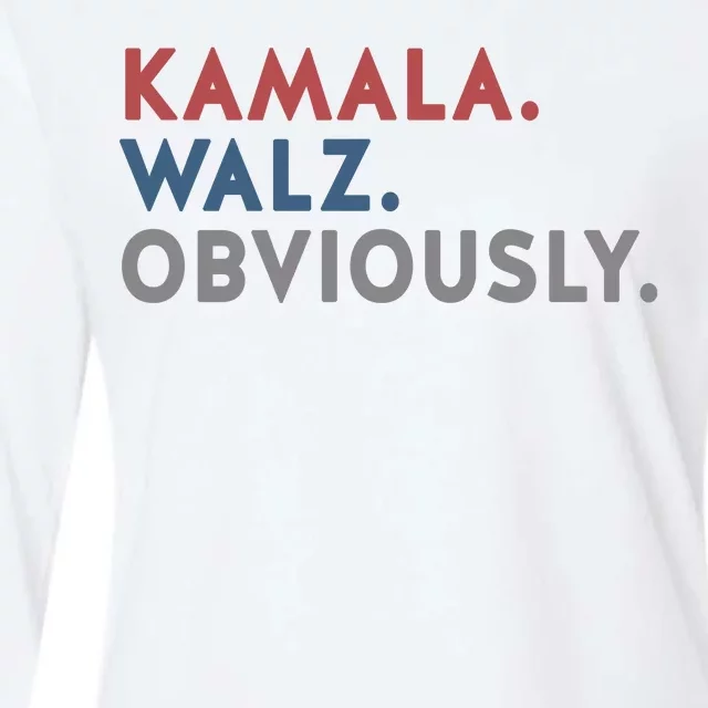 Kamala Harris Tim Walz Obviously 2024 Election Womens Cotton Relaxed Long Sleeve T-Shirt