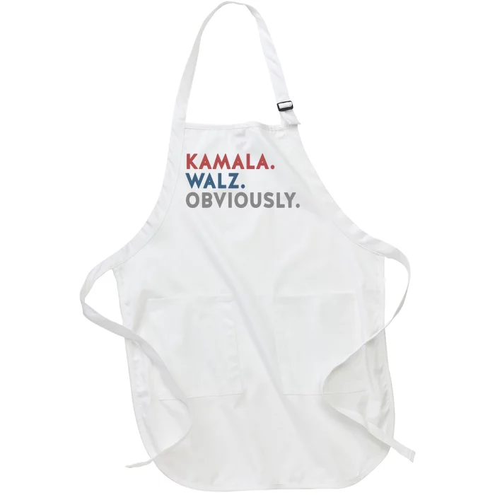 Kamala Harris Tim Walz Obviously 2024 Election Full-Length Apron With Pocket