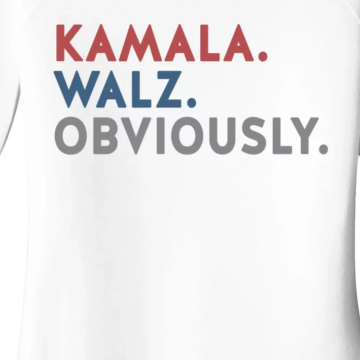 Kamala Harris Tim Walz Obviously 2024 Election Women's Perfect Tri Tunic Long Sleeve Shirt