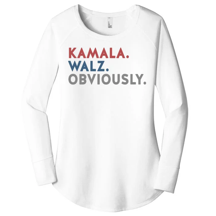 Kamala Harris Tim Walz Obviously 2024 Election Women's Perfect Tri Tunic Long Sleeve Shirt