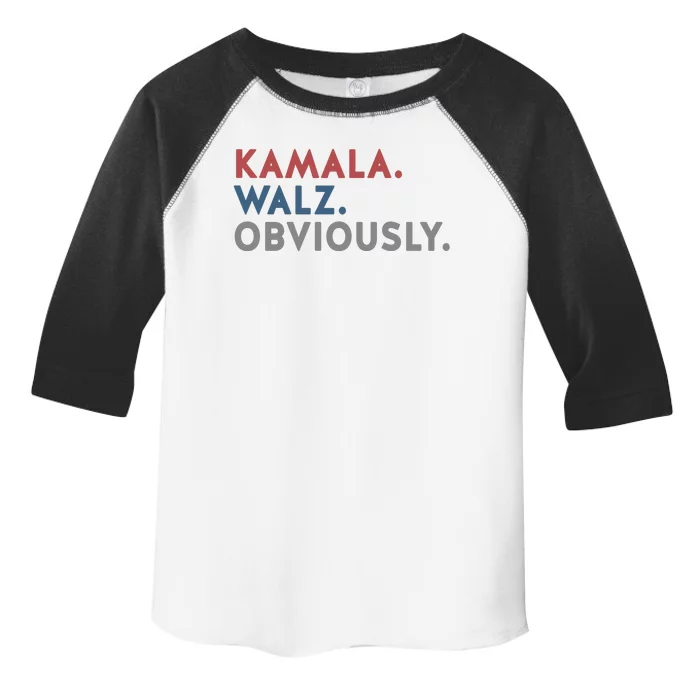 Kamala Harris Tim Walz Obviously 2024 Election Toddler Fine Jersey T-Shirt