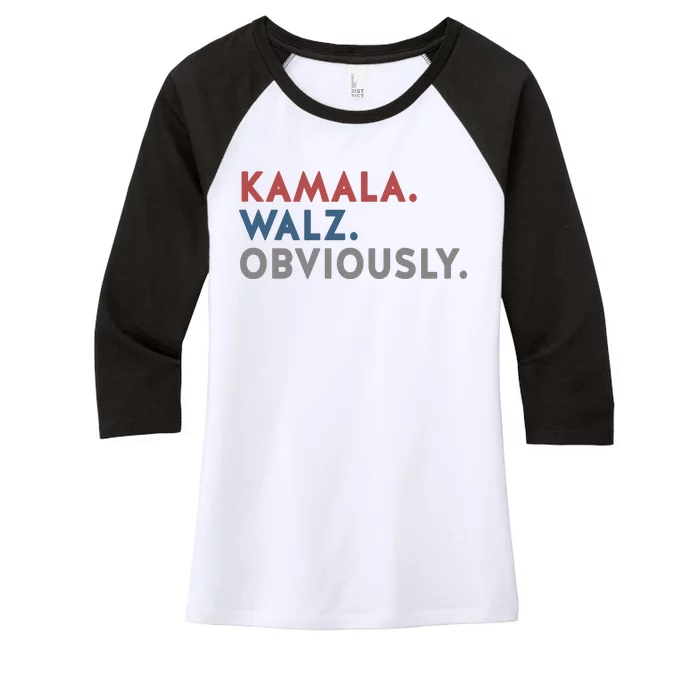 Kamala Harris Tim Walz Obviously 2024 Election Women's Tri-Blend 3/4-Sleeve Raglan Shirt