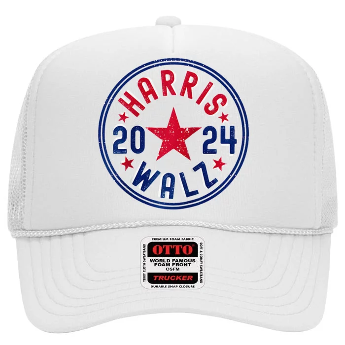 Kamala Harris Tim Walz Waltz Election Party Wear Raglan Baseball High Crown Mesh Trucker Hat