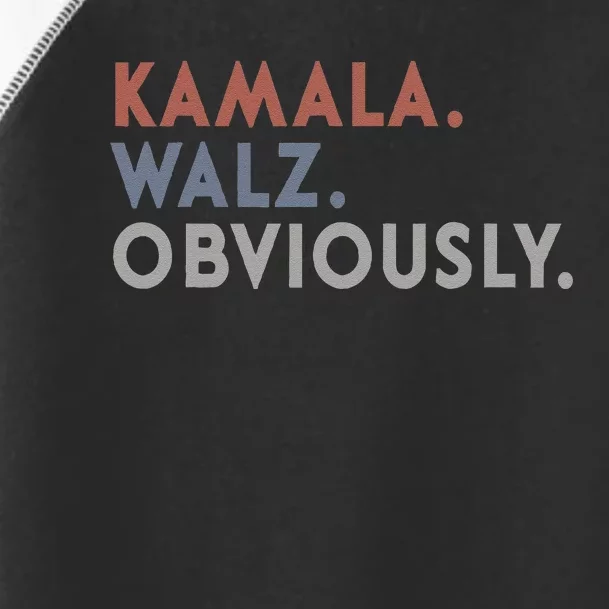 Kamala Harris Tim Walz Obviously Vote Harris Waltz 2024 Gift Toddler Fine Jersey T-Shirt