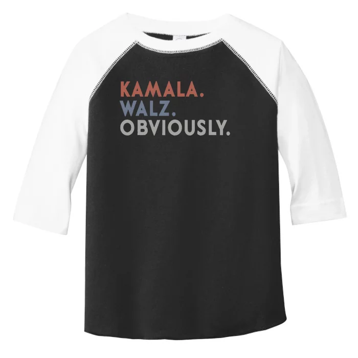 Kamala Harris Tim Walz Obviously Vote Harris Waltz 2024 Gift Toddler Fine Jersey T-Shirt