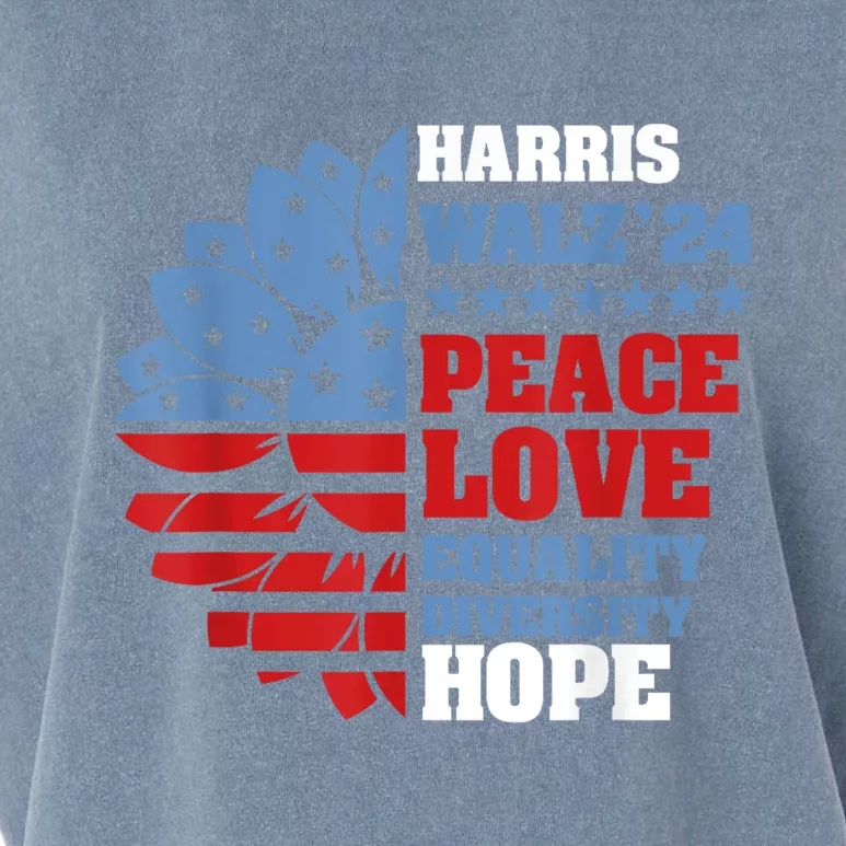 Kamala Harris Tim Walz 2024 Peace Lgbt Harris Walz Waltz Garment-Dyed Women's Muscle Tee