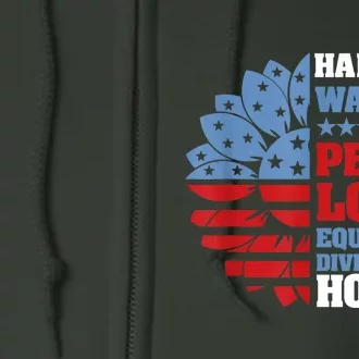 Kamala Harris Tim Walz 2024 Peace Lgbt Harris Walz Waltz Full Zip Hoodie