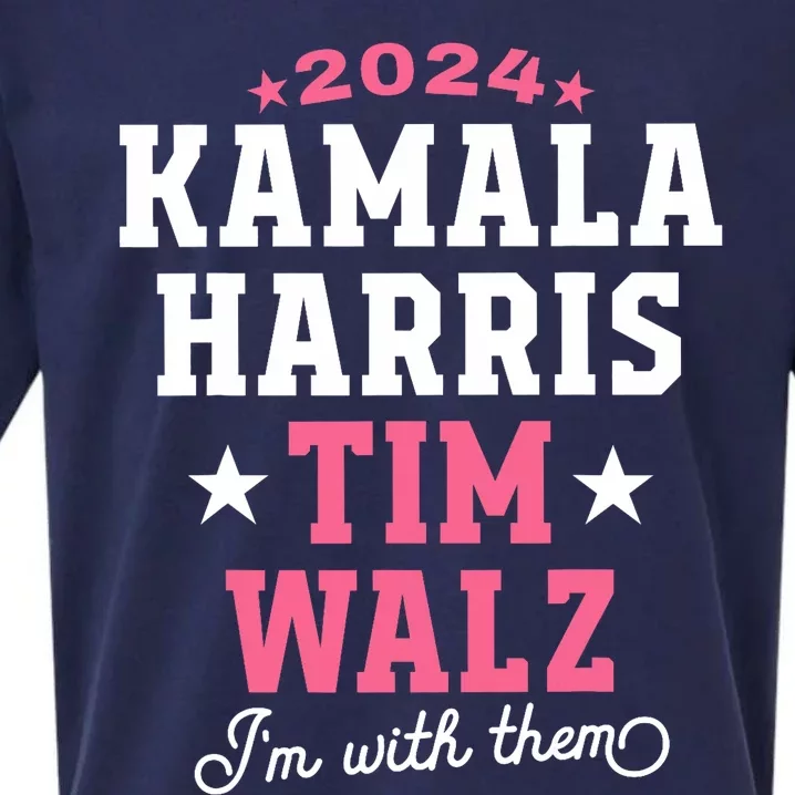 Kamala Harris Tim Walz 2024 President Election I’M With Them Sueded Cloud Jersey T-Shirt