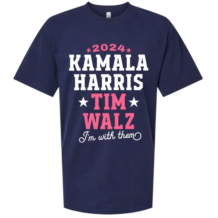 Kamala Harris Tim Walz 2024 President Election I’M With Them Sueded Cloud Jersey T-Shirt