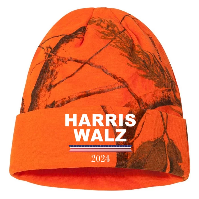 Kamala Harris Tim Walz 2024 Usa Election Kati - 12in Camo Beanie