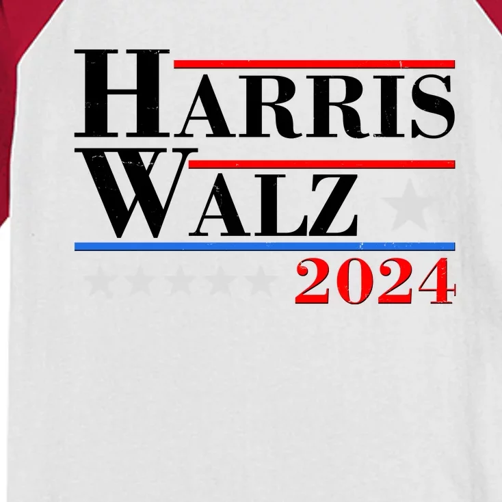 Kamala Harris Tim Walz 2024 Election Kids Colorblock Raglan Jersey