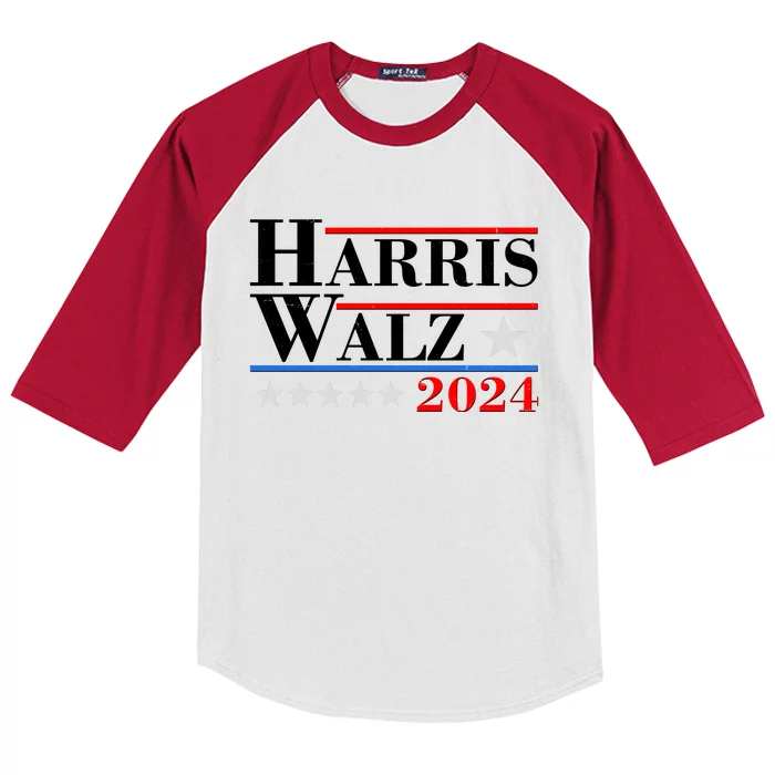 Kamala Harris Tim Walz 2024 Election Kids Colorblock Raglan Jersey