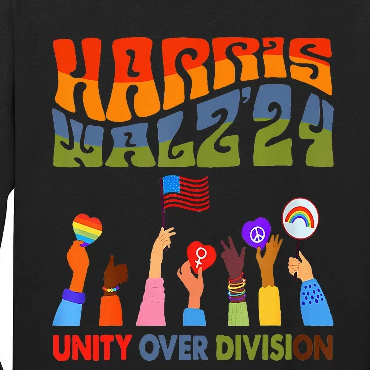 Kamala Harris Tim Walz Waltz Boho Aesthetic Tall Long Sleeve T-Shirt