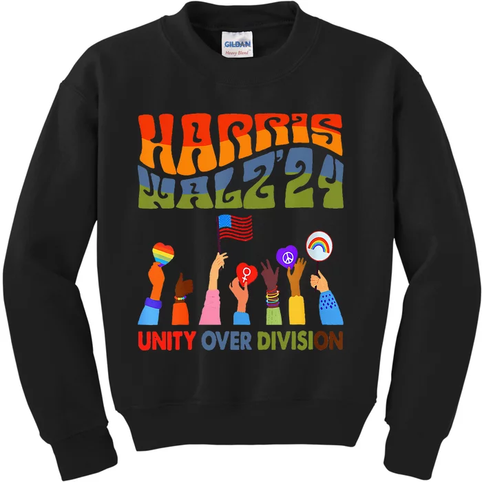 Kamala Harris Tim Walz Waltz Boho Aesthetic Kids Sweatshirt