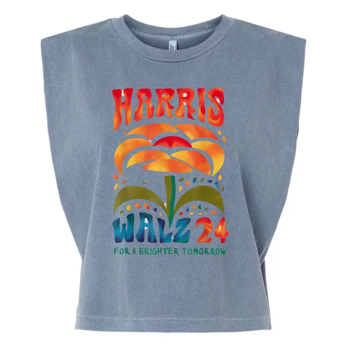 Kamala Harris Tim Walz 2024 Peace Lgbt Harris Walz Waltz Garment-Dyed Women's Muscle Tee