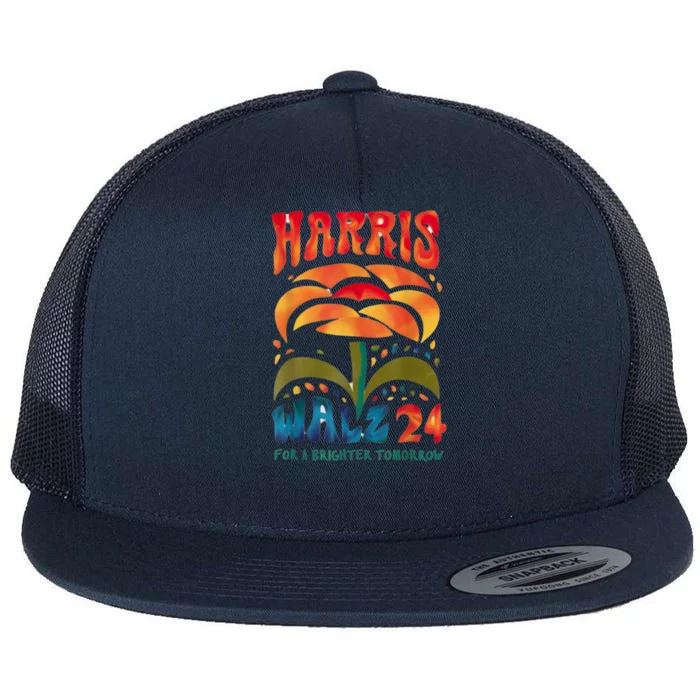 Kamala Harris Tim Walz 2024 Peace Lgbt Harris Walz Waltz Flat Bill Trucker Hat