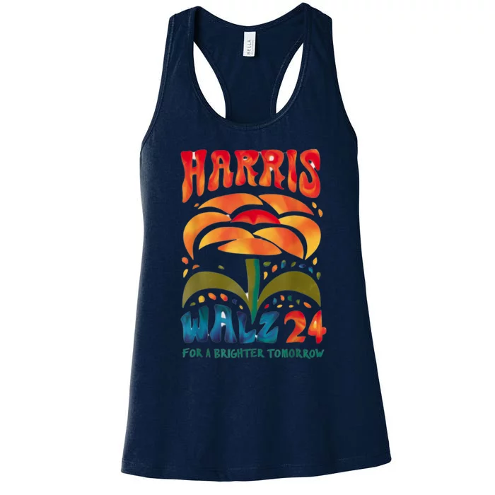 Kamala Harris Tim Walz 2024 Peace Lgbt Harris Walz Waltz Women's Racerback Tank