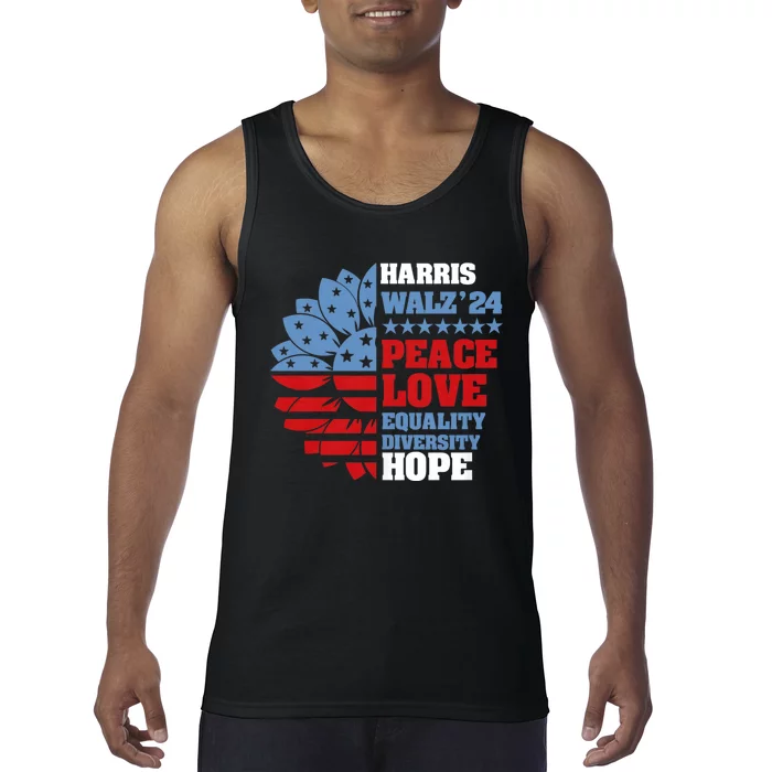 Kamala Harris Tim Walz 2024 Peace Lgbt Harris Walz Waltz Tank Top