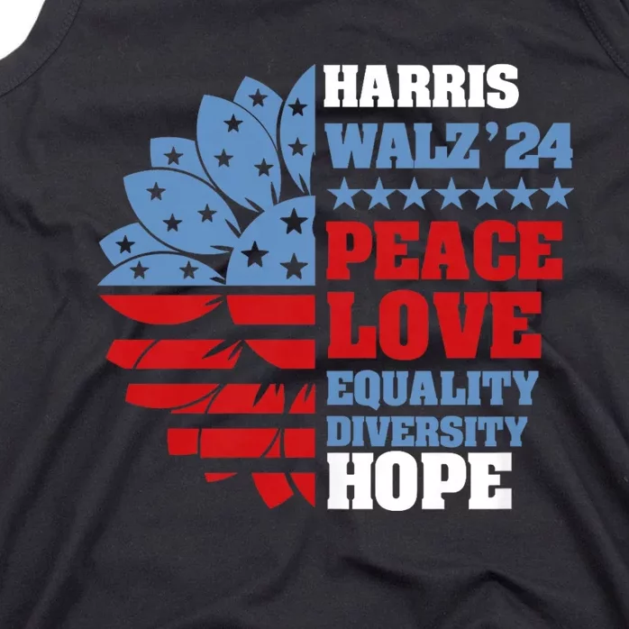 Kamala Harris Tim Walz 2024 Peace Lgbt Harris Walz Waltz Tank Top