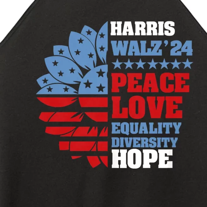 Kamala Harris Tim Walz 2024 Peace Lgbt Harris Walz Waltz Women’s Perfect Tri Rocker Tank