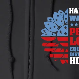 Kamala Harris Tim Walz 2024 Peace Lgbt Harris Walz Waltz Full Zip Hoodie