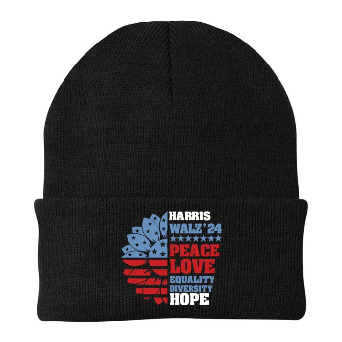 Kamala Harris Tim Walz 2024 Peace Harris Walz Waltz Knit Cap Winter Beanie