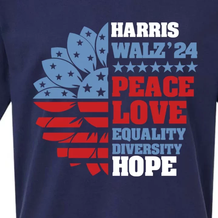 Kamala Harris Tim Walz 2024 Peace Harris Walz Waltz Sueded Cloud Jersey T-Shirt