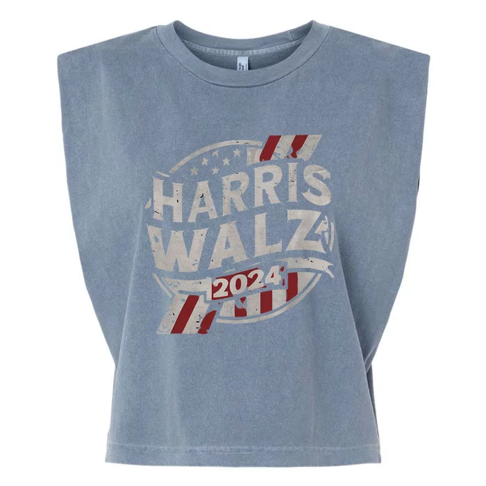 Kamala Harris Tim Walz Waltz 2024 Garment-Dyed Women's Muscle Tee