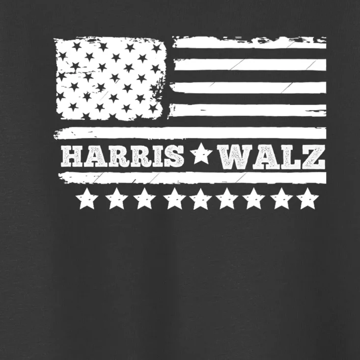 Kamala Harris Tim Walz Waltz Flag Toddler T-Shirt