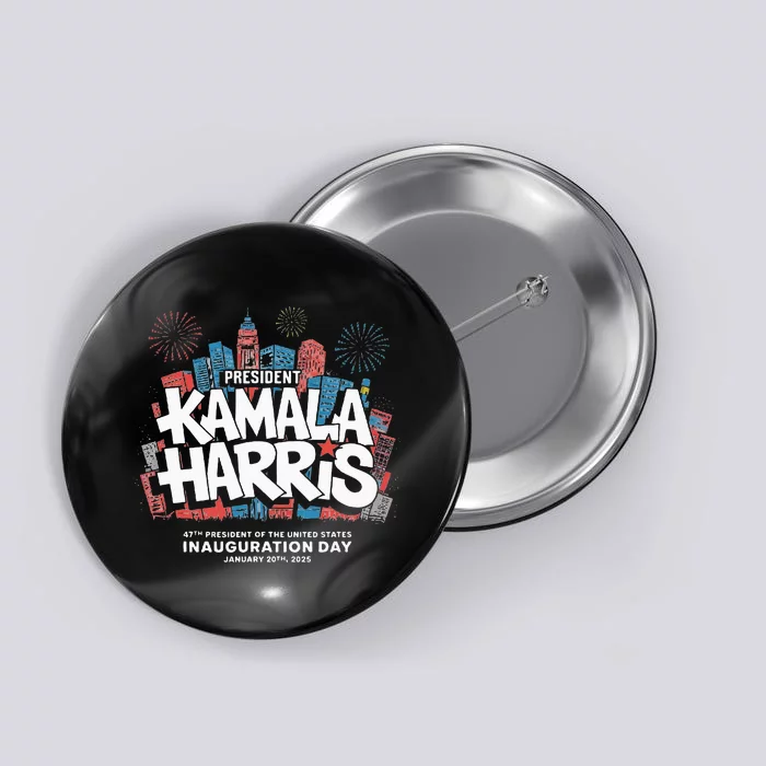 Kamala Harris Takes Office 47th President In 2025 Button