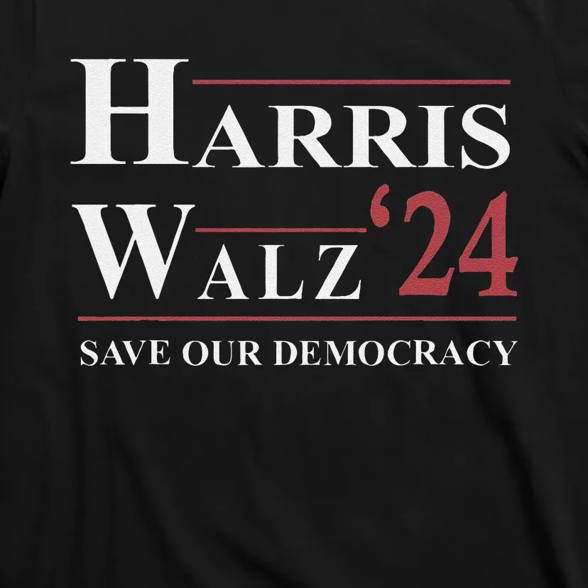 Kamala Harris Tim Walz 2024 Save Our Democracy T-Shirt