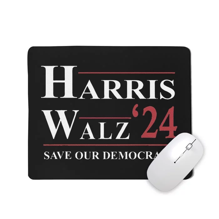 Kamala Harris Tim Walz 2024 Save Our Democracy Mousepad