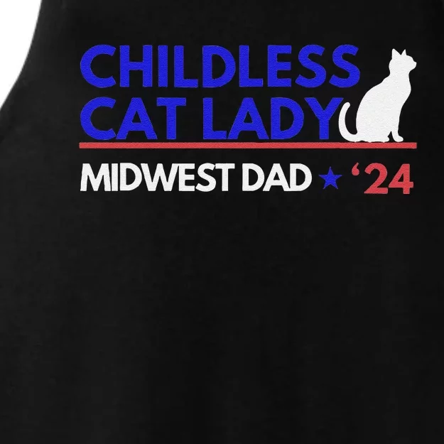 Kamala Harris Tim Walz Harris Waltz 2024 Midwest Dad Ladies Tri-Blend Wicking Tank