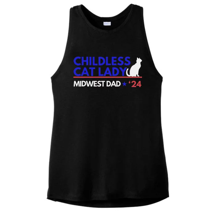 Kamala Harris Tim Walz Harris Waltz 2024 Midwest Dad Ladies Tri-Blend Wicking Tank