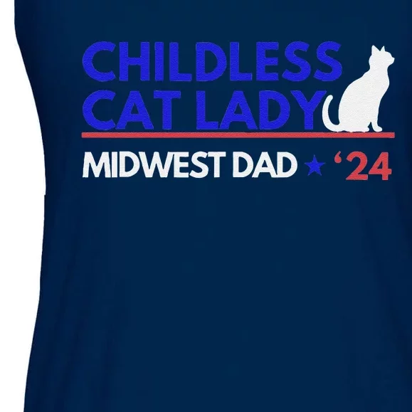 Kamala Harris Tim Walz Harris Waltz 2024 Midwest Dad Ladies Essential Flowy Tank