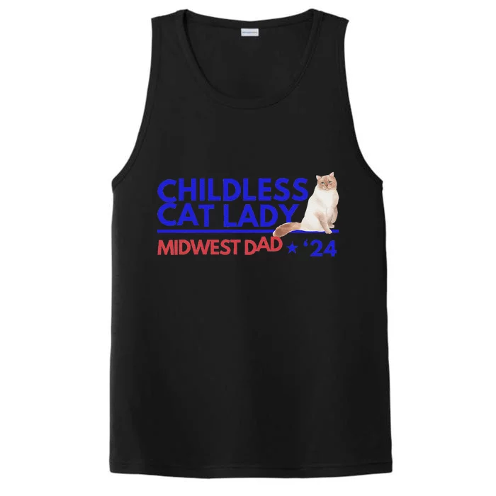 Kamala Harris Tim Walz Harris Waltz 2024 Midwest Dad Performance Tank