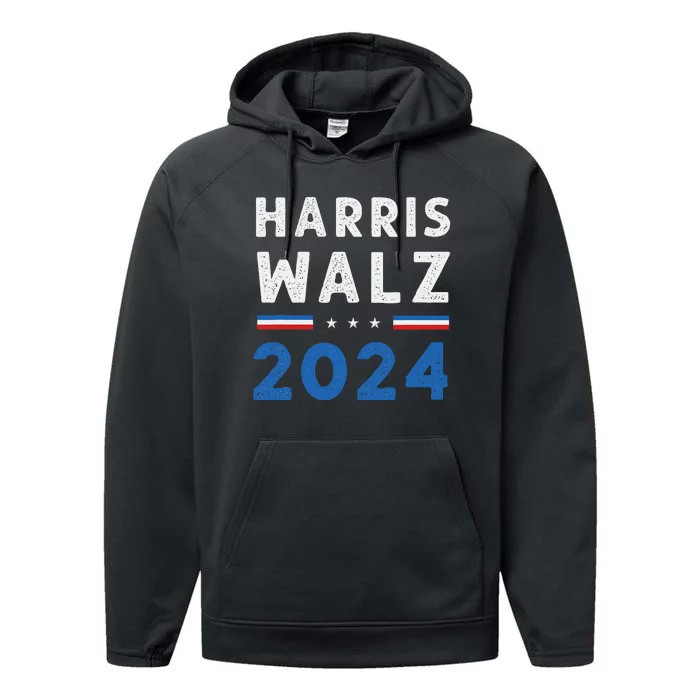 Kamala Harris Tim Walz Ticket 2024 Performance Fleece Hoodie