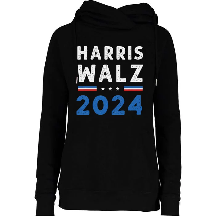 Kamala Harris Tim Walz Ticket 2024 Womens Funnel Neck Pullover Hood