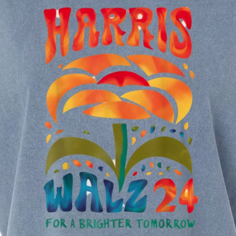 Kamala Harris Tim Walz 2024 Peace Lgbt Harris Walz Waltz Garment-Dyed Women's Muscle Tee