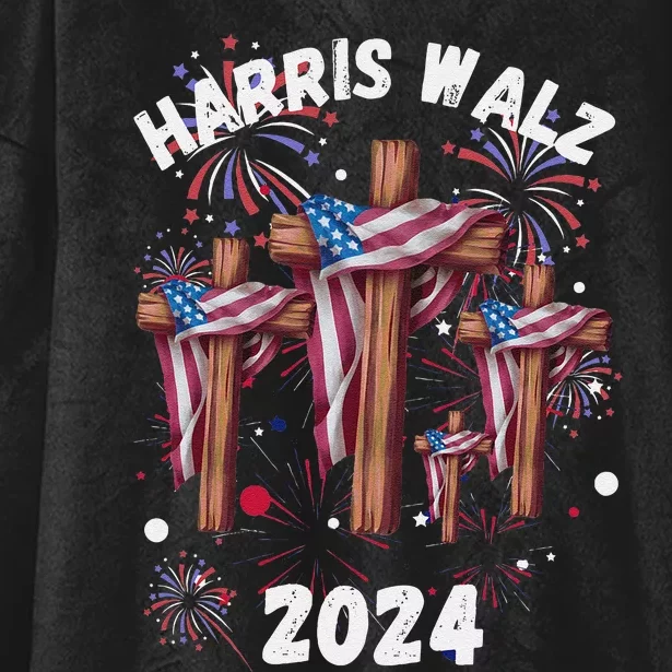 Kamala Harris Tim Walz Waltz Election Party Wear Hooded Wearable Blanket