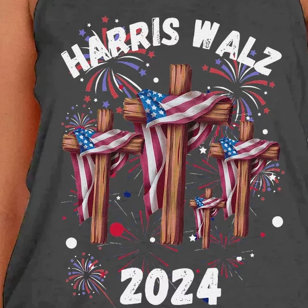 Kamala Harris Tim Walz Waltz Election Party Wear Women's Knotted Racerback Tank