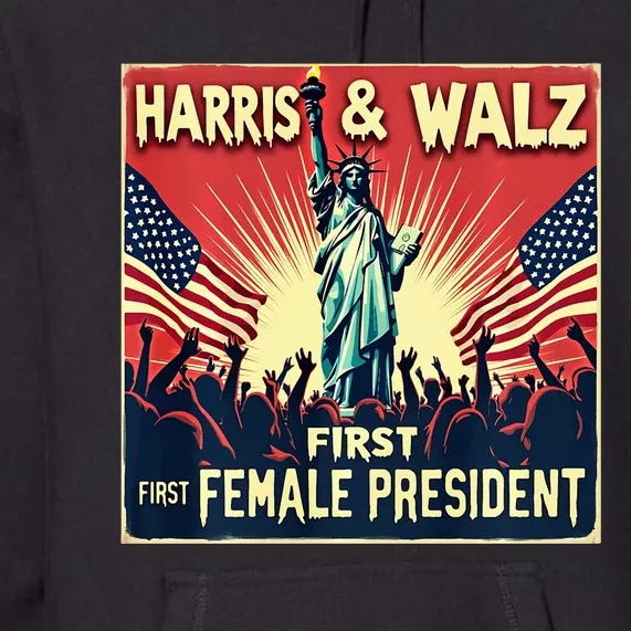 Kamala Harris Tim Walz 2024 Election Premium Hoodie