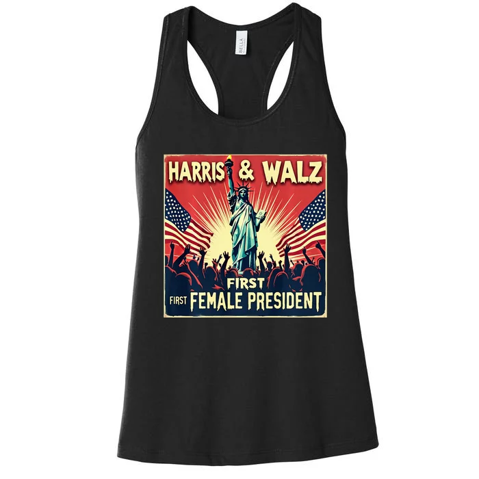 Kamala Harris Tim Walz 2024 Election Women's Racerback Tank