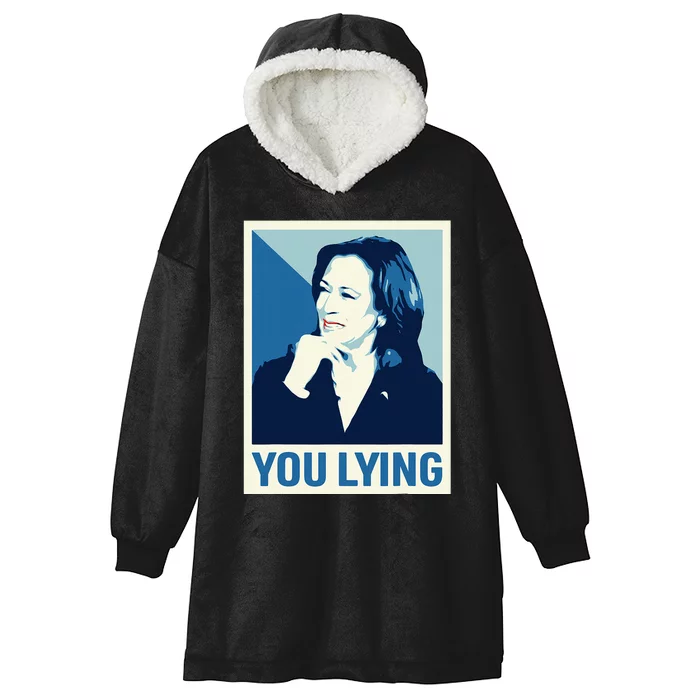 Kamala Harris Trump Debate 2024 Meme I Know You Lying Hooded Wearable Blanket