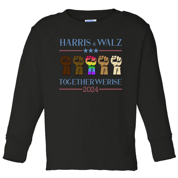 Kamala Harris Tim Walz 2024 Election Lgbt Harris Walz Waltz Toddler Long Sleeve Shirt