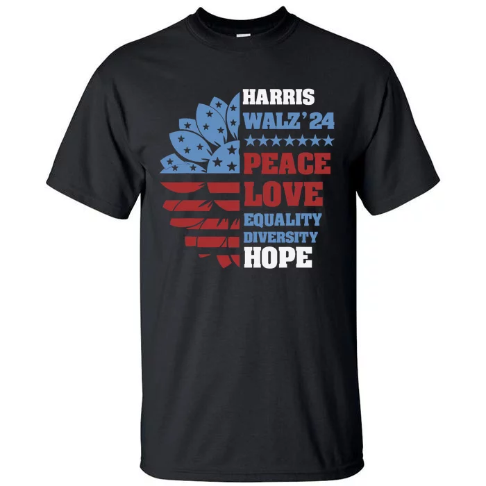 Kamala Harris Tim Walz 2024 Peace Lgbt Harris Walz Waltz Tall T-Shirt