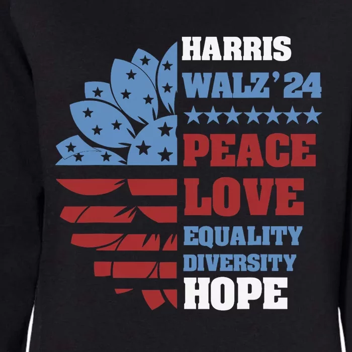 Kamala Harris Tim Walz 2024 Peace Lgbt Harris Walz Waltz Womens California Wash Sweatshirt