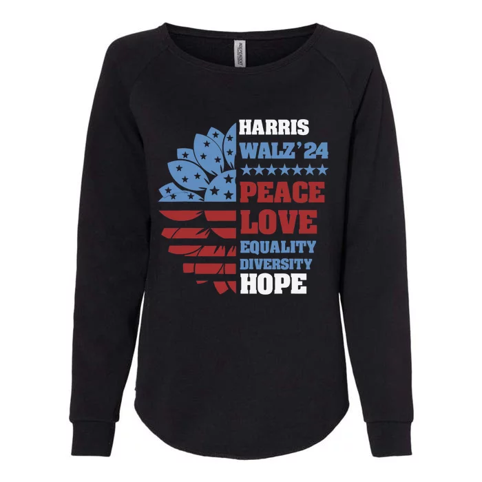 Kamala Harris Tim Walz 2024 Peace Lgbt Harris Walz Waltz Womens California Wash Sweatshirt